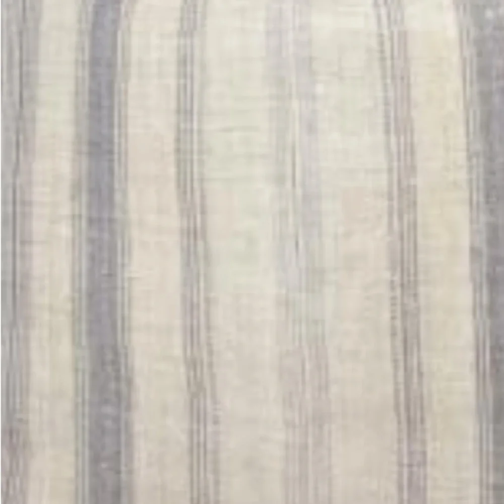 Farmhouse Boho Stripe Beige Gray Linen Pillow Covers SQUARE 24x24” (2-pack)